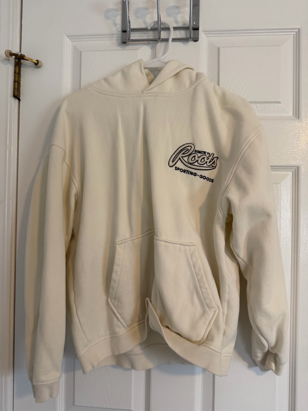 Roots Cream Crewneck Hoodie with Script Logo